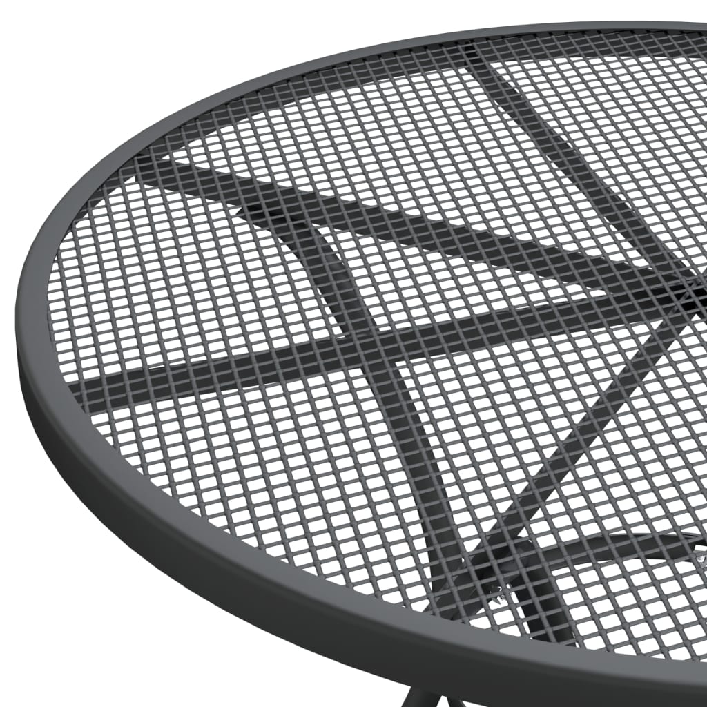 vidaXL Tuintafel Ø60x72 cm metaalgaas antracietkleurig