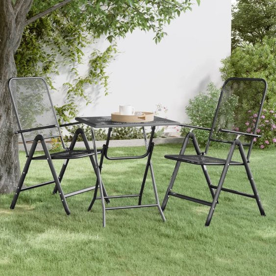 vidaXL Tuintafel 80x80x72 cm metaalgaas antracietkleurig