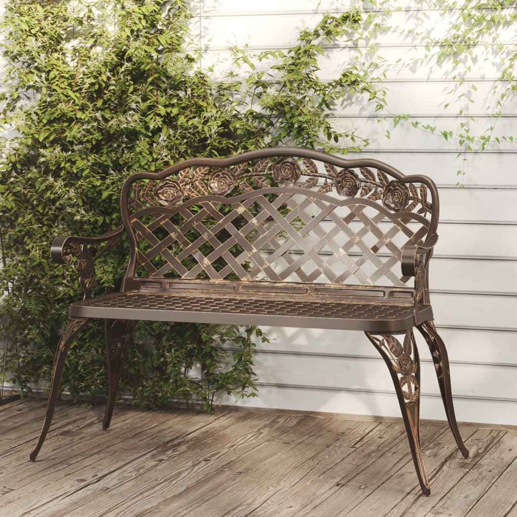 vidaXL Tuinbank 108 cm gietaluminium groen