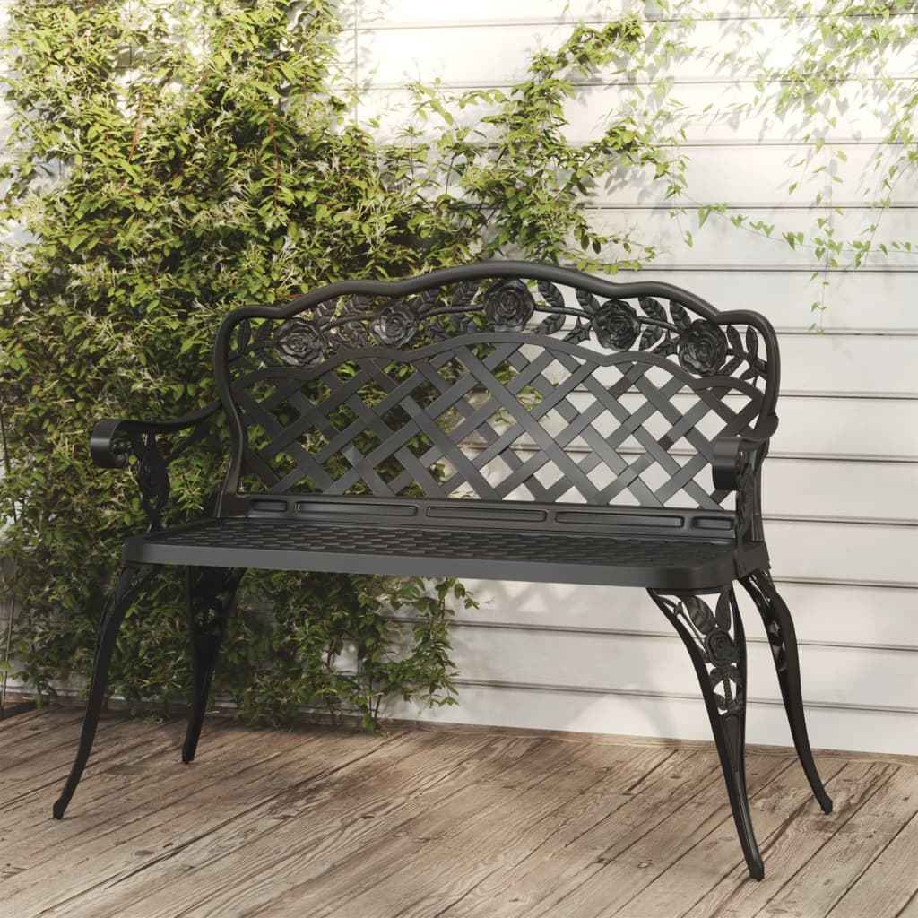 vidaXL Tuinbank 108 cm gietaluminium groen