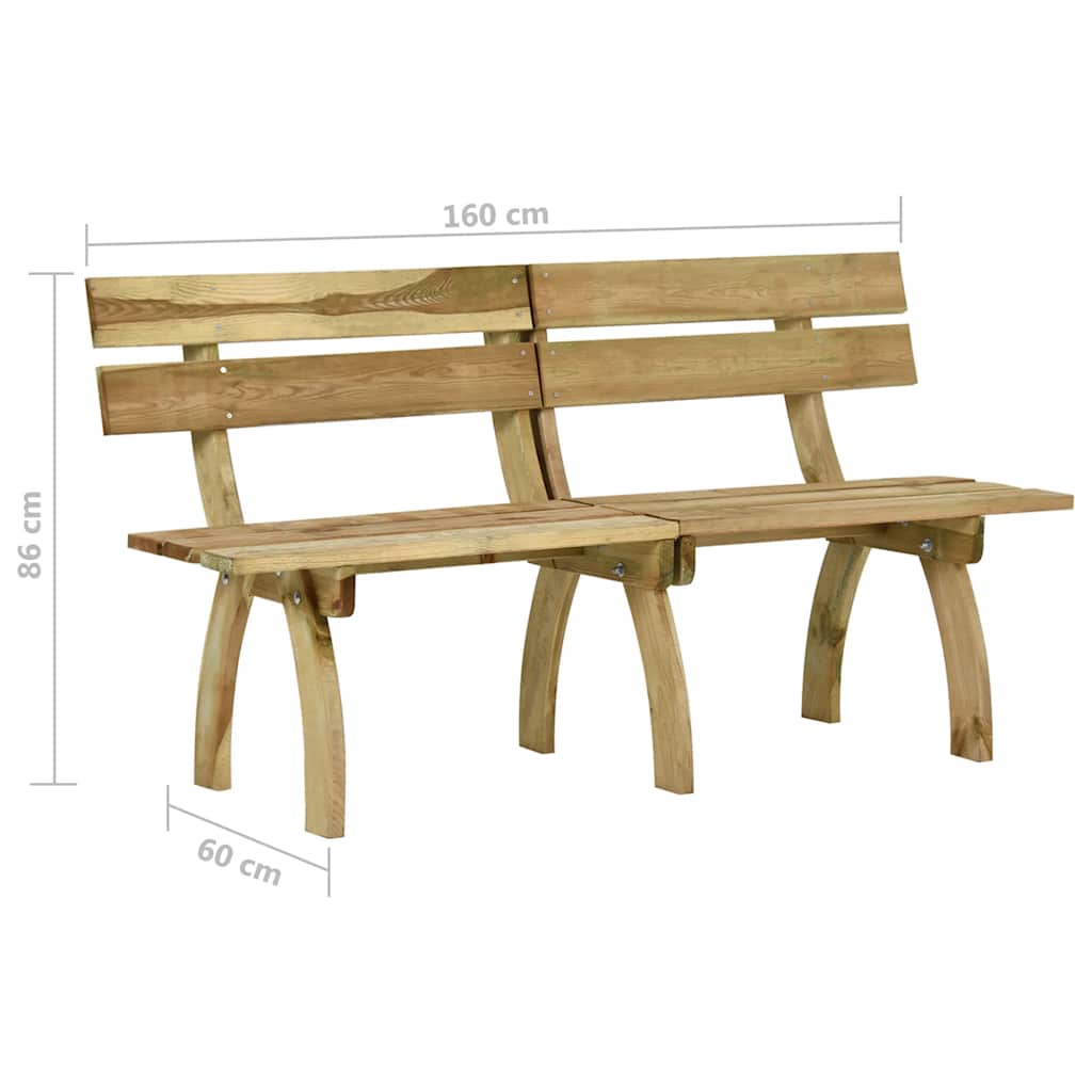 vidaXL Tuinbank 160 cm geïmpregneerd grenenhout - Aashly