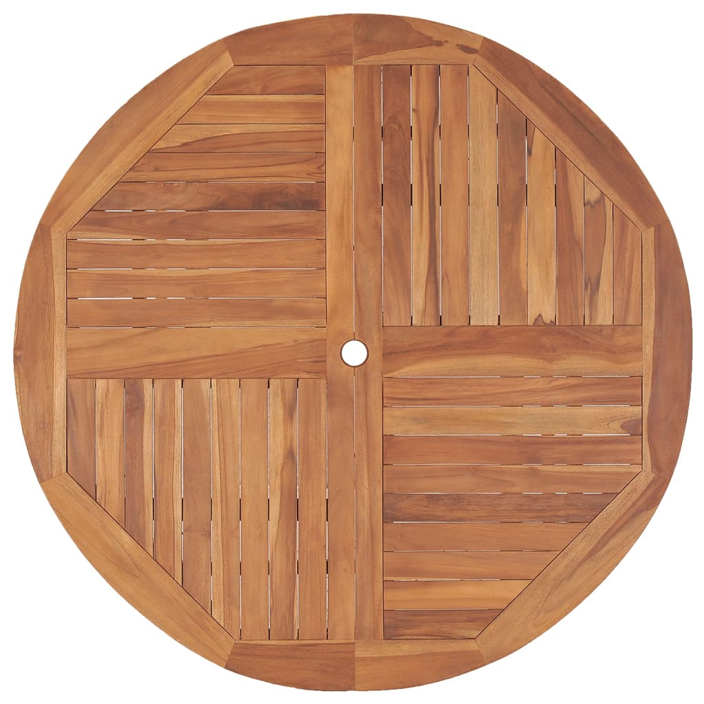 vidaXL Tuintafel Ø110x75 cm massief teakhout - Aashly