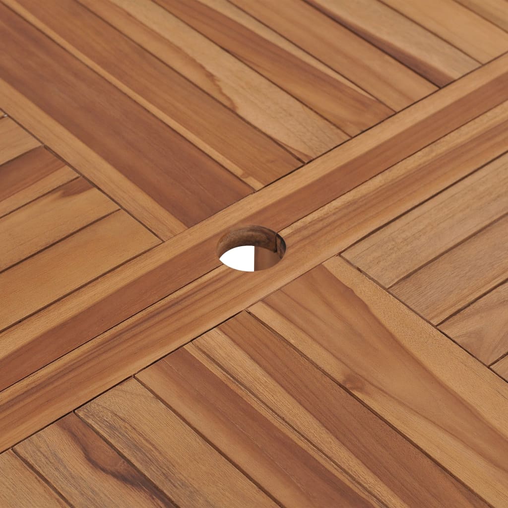 vidaXL Tuintafel Ø110x75 cm massief teakhout - Aashly