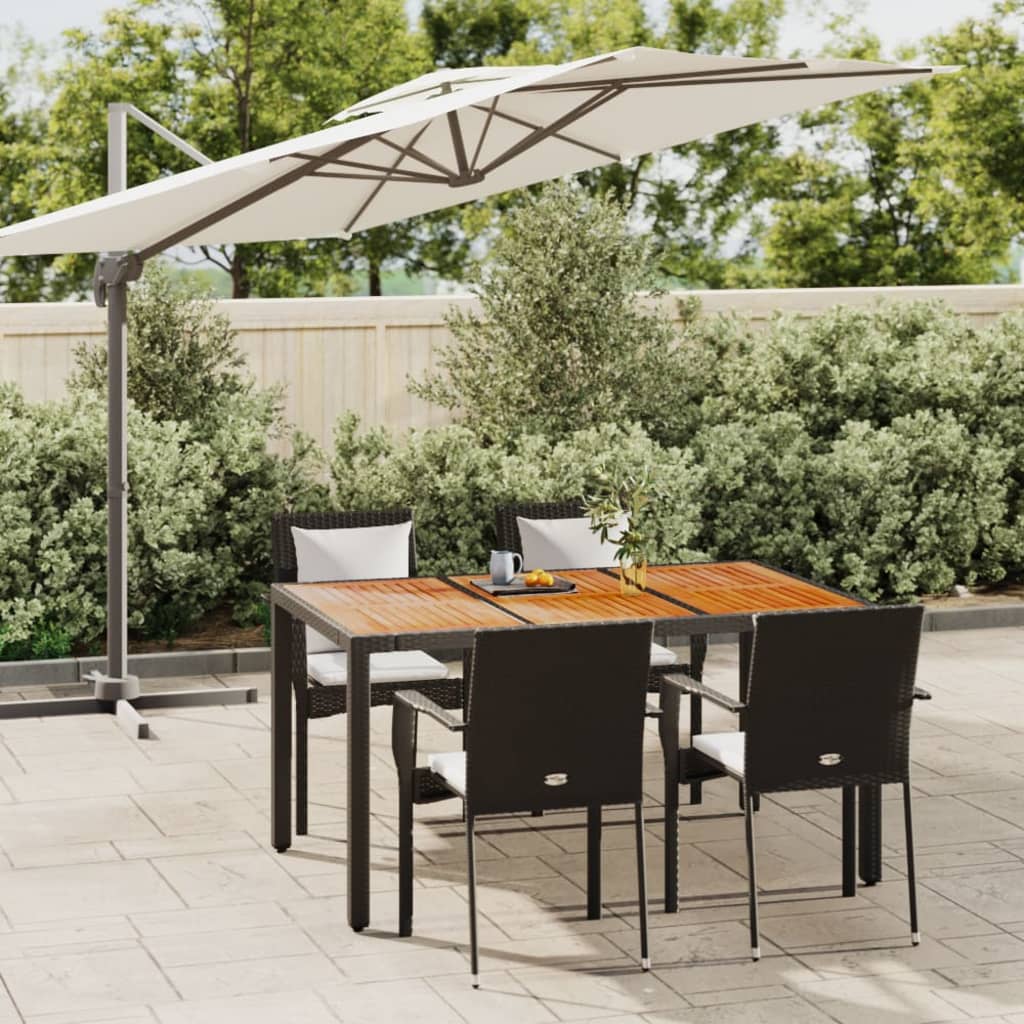 vidaXL 5-delige Tuinset met kussens poly rattan grijs