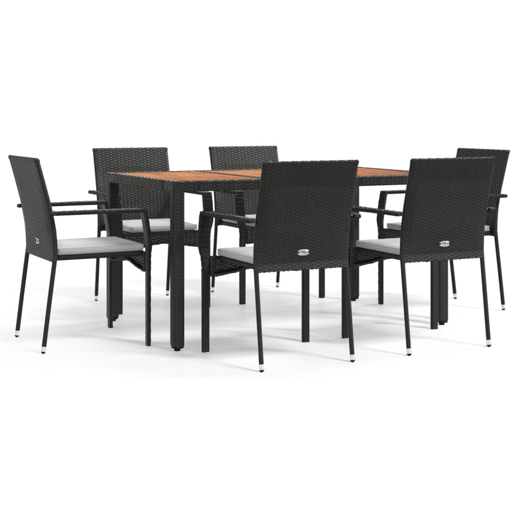 vidaXL 5-delige Tuinset met kussens poly rattan grijs