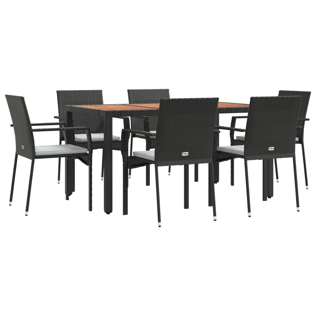 vidaXL 5-delige Tuinset met kussens poly rattan grijs