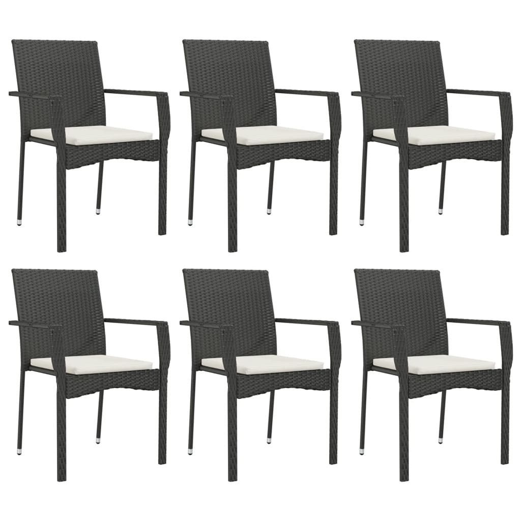 vidaXL 5-delige Tuinset met kussens poly rattan grijs
