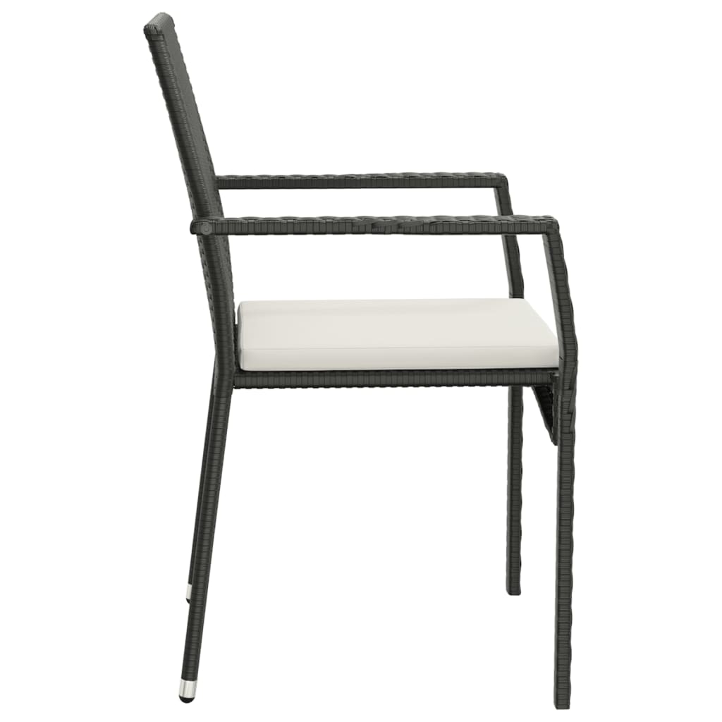 vidaXL 5-delige Tuinset met kussens poly rattan grijs