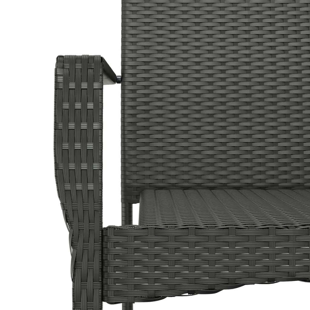 vidaXL 5-delige Tuinset met kussens poly rattan grijs