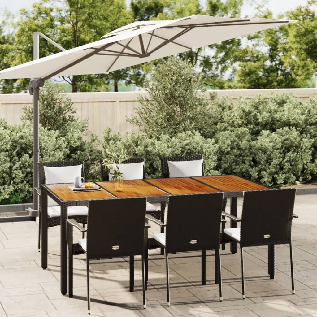 vidaXL 5-delige Tuinset met kussens poly rattan grijs