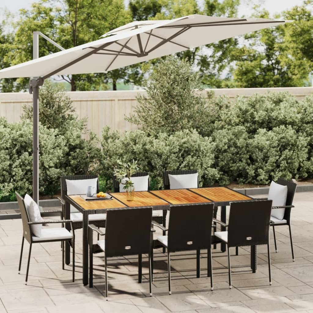 vidaXL 5-delige Tuinset met kussens poly rattan grijs