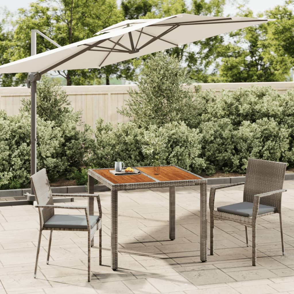 vidaXL 5-delige Tuinset met kussens poly rattan grijs
