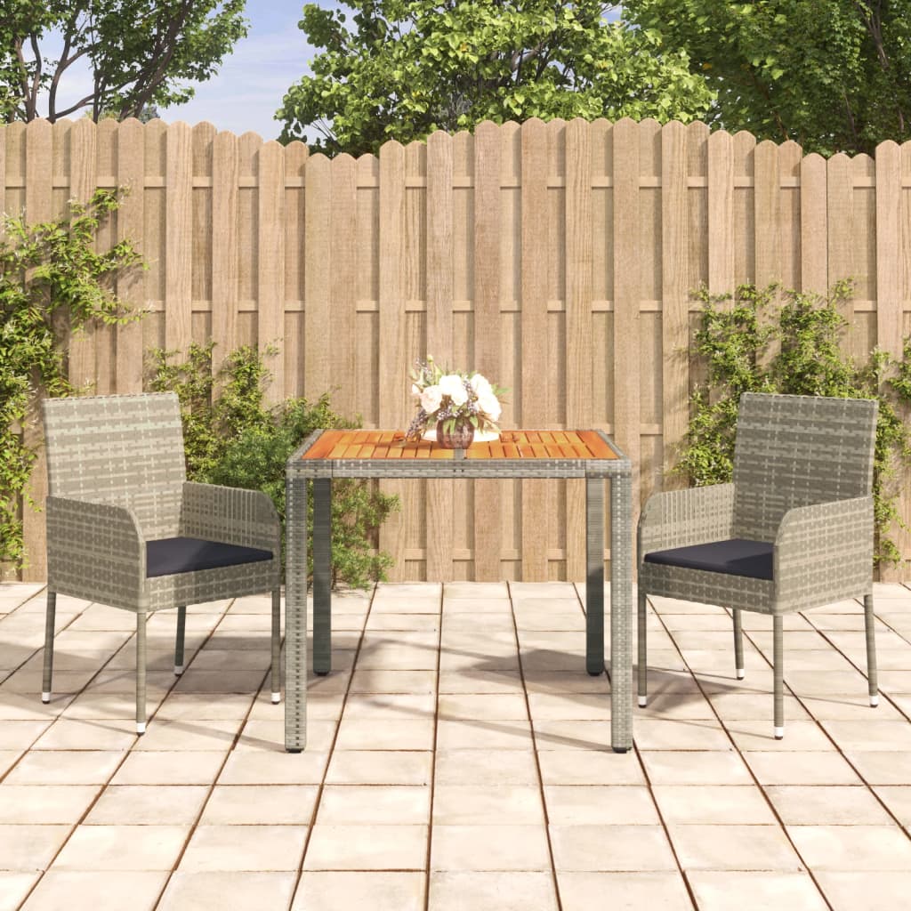 vidaXL 7-delige Tuinset met kussens poly rattan zwart