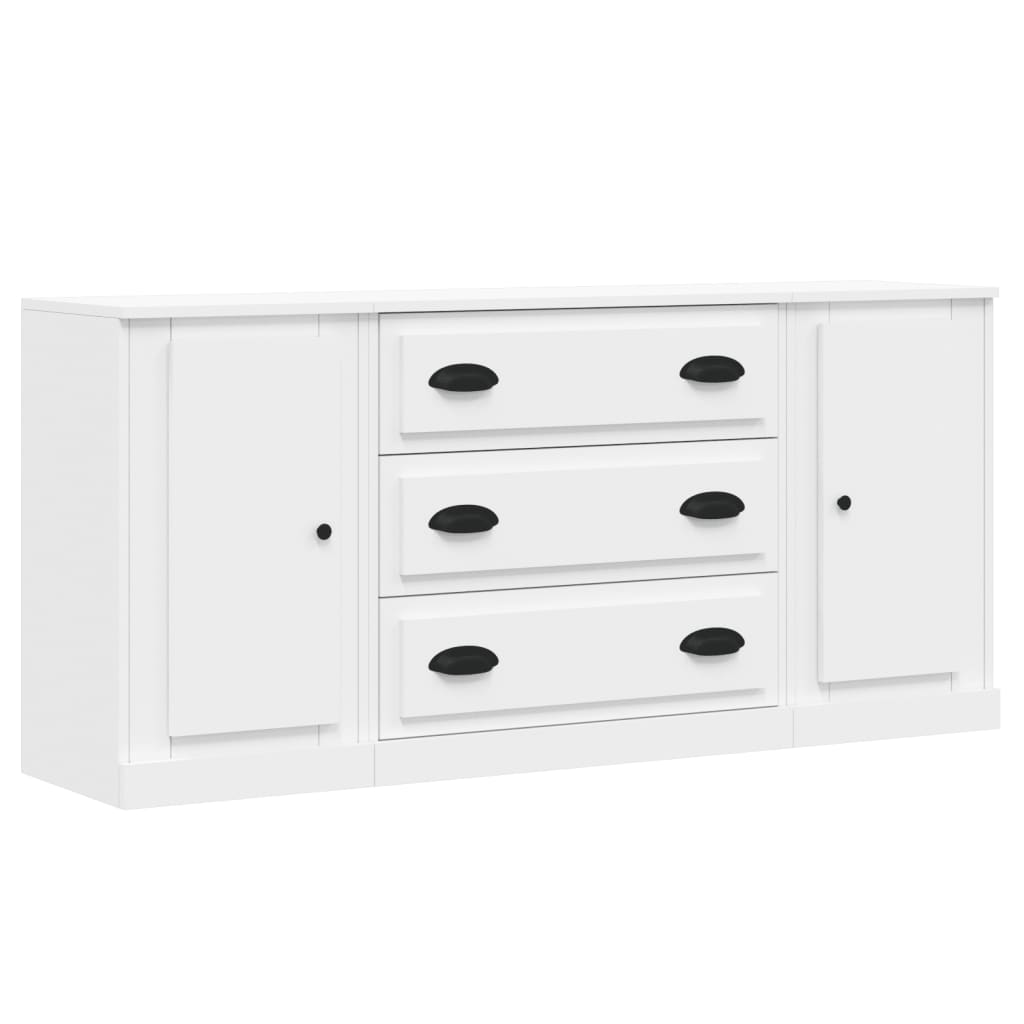 vidaXL Dressoirs 3 st bewerkt hout hoogglans wit