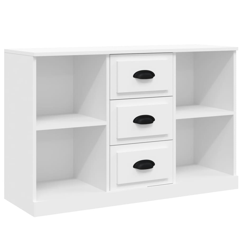 vidaXL Dressoirs 3 st bewerkt hout hoogglans wit