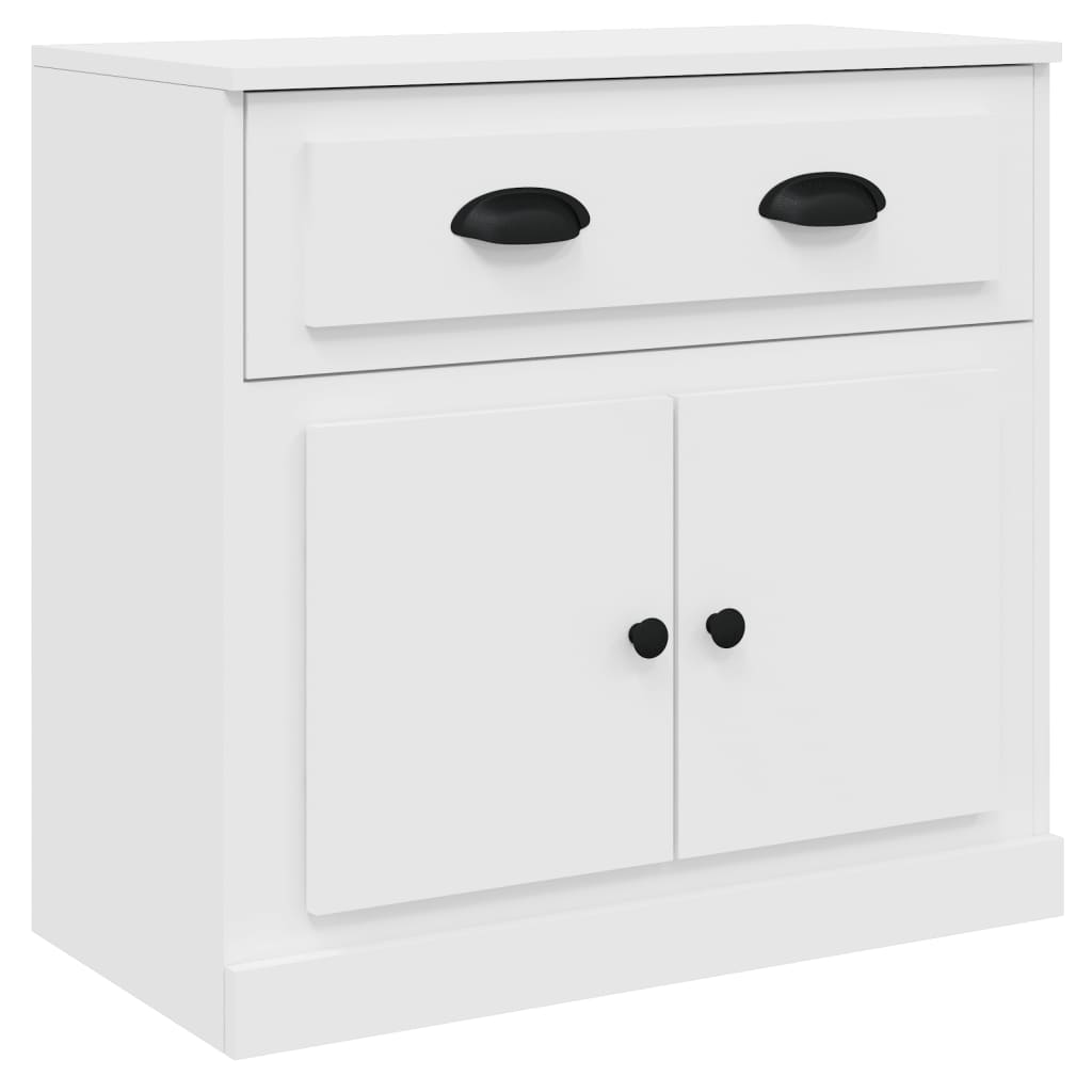 vidaXL Dressoirs 3 st bewerkt hout hoogglans wit