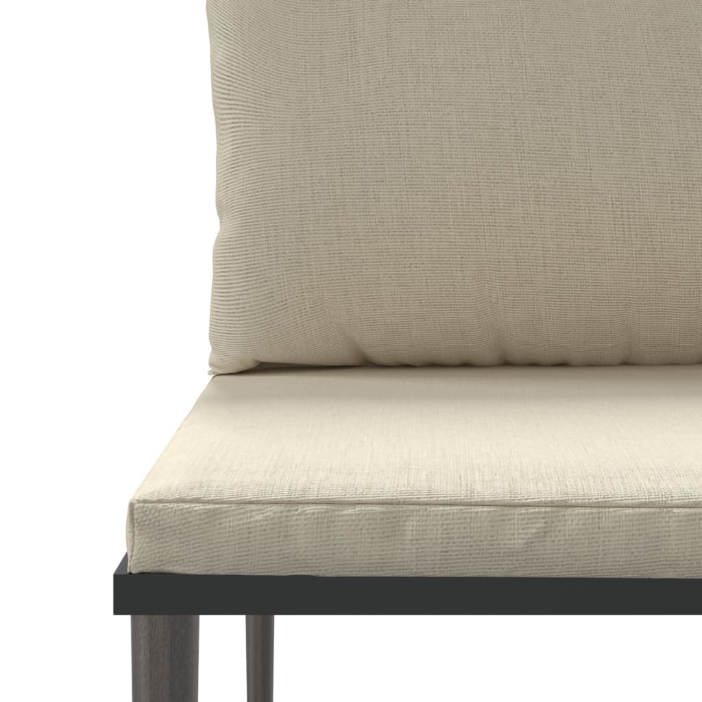vidaXL 3-delige Loungeset met kussens poly rattan grijs