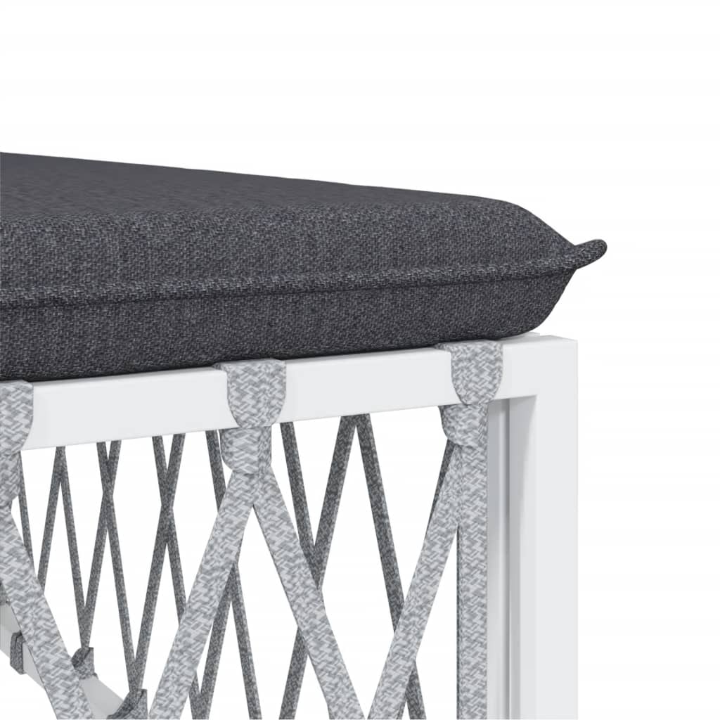 vidaXL 5-delige Loungeset met kussens staal wit