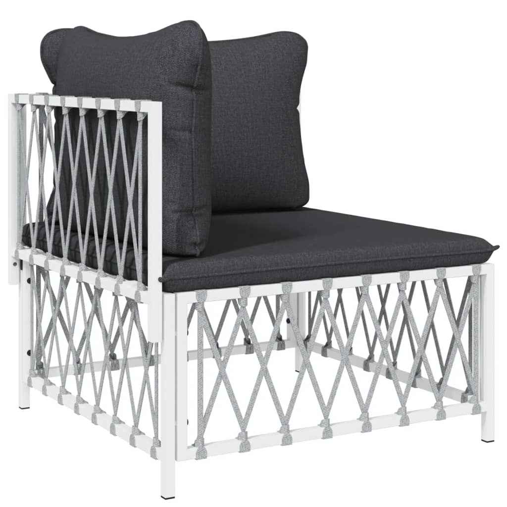 vidaXL 10-delige Loungeset met kussens staal wit
