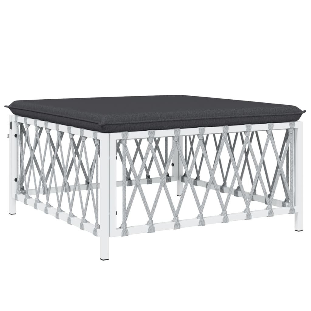 vidaXL 10-delige Loungeset met kussens staal wit