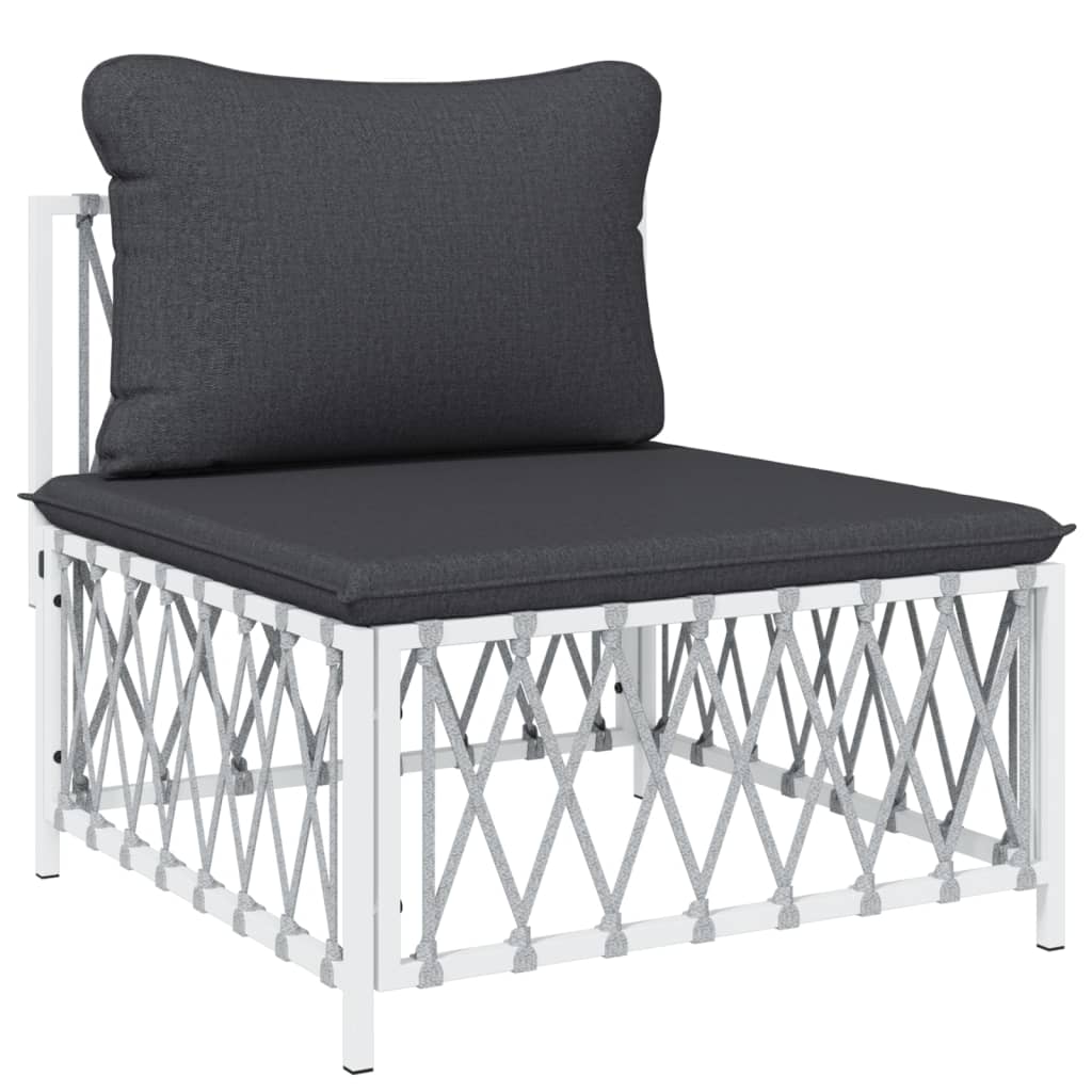 vidaXL 11-delige Loungeset met kussens staal wit