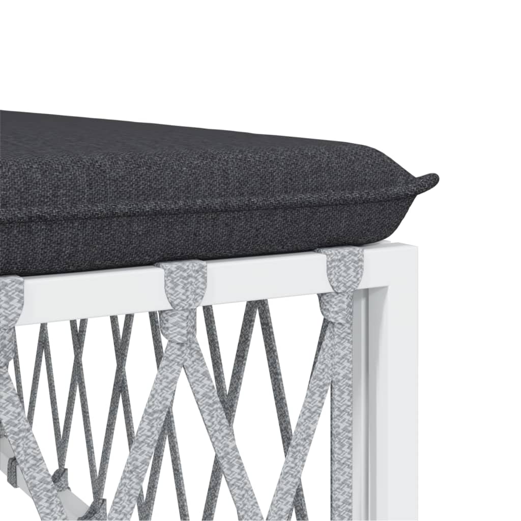 vidaXL 11-delige Loungeset met kussens staal wit