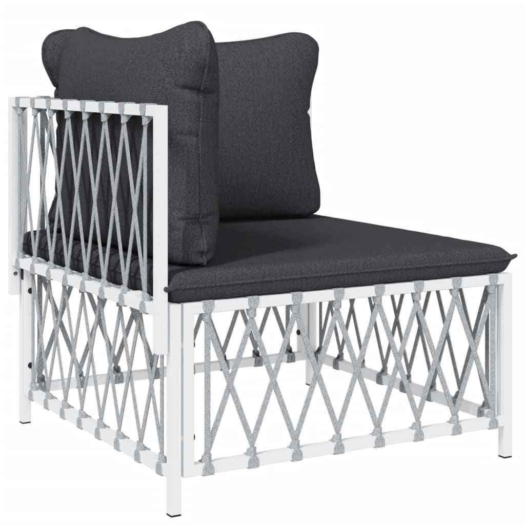 vidaXL 10-delige Loungeset met kussens staal wit