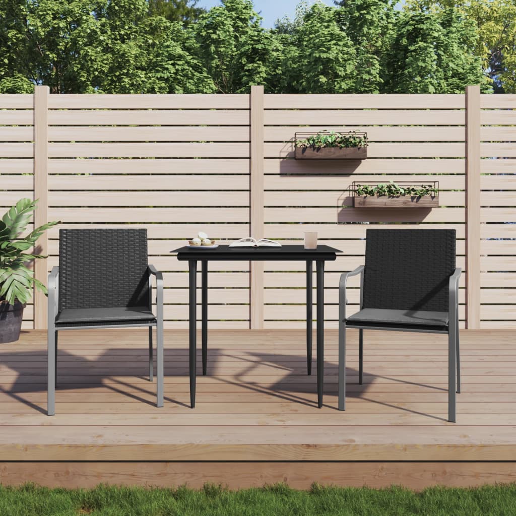 vidaXL 5-delige Tuinset met kussens poly rattan en staal