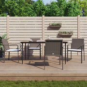 vidaXL 5-delige Tuinset met kussens poly rattan en staal