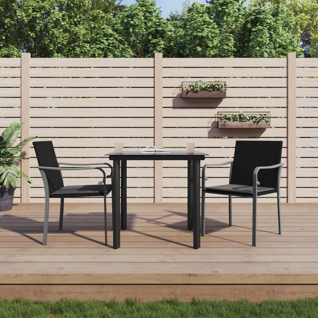 vidaXL 7-delige Tuinset met kussens poly rattan en staal