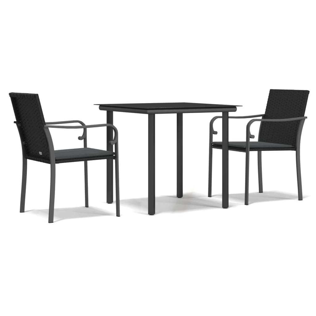 vidaXL 7-delige Tuinset met kussens poly rattan en staal