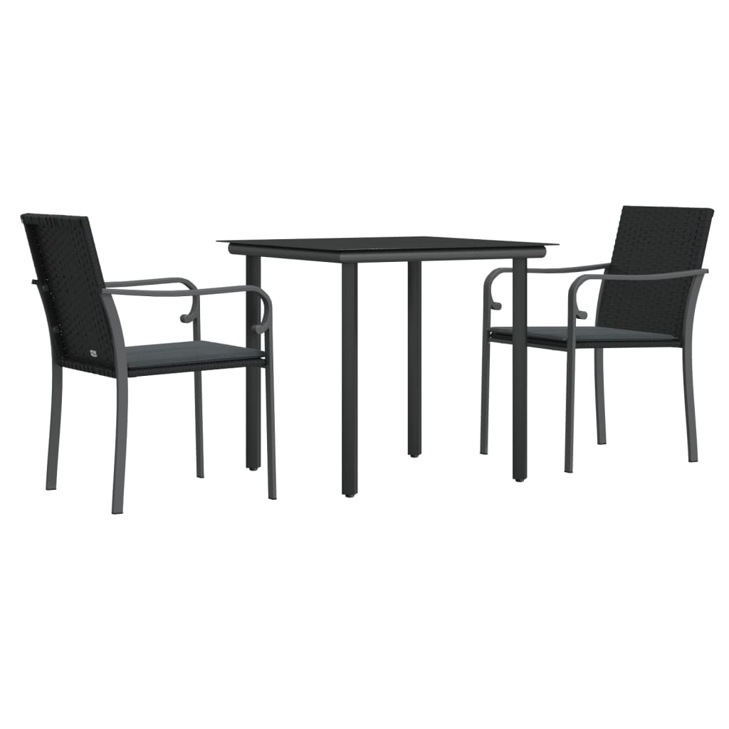 vidaXL 7-delige Tuinset met kussens poly rattan en staal