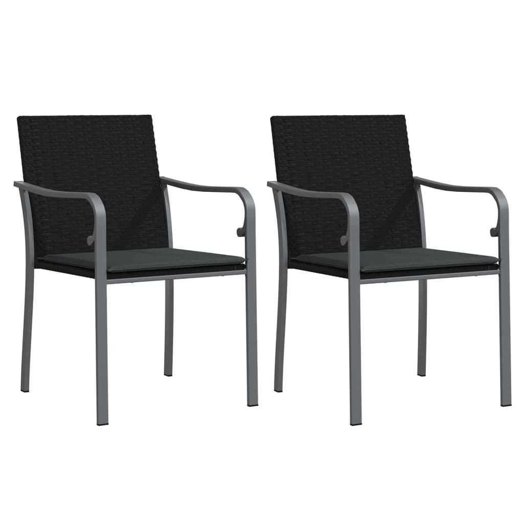 vidaXL 7-delige Tuinset met kussens poly rattan en staal
