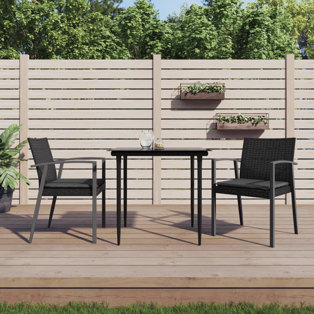 vidaXL 5-delige Tuinset met kussens poly rattan en staal