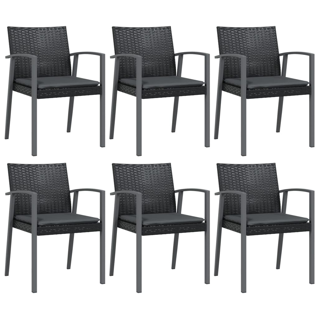 vidaXL 5-delige Tuinset met kussens poly rattan en staal