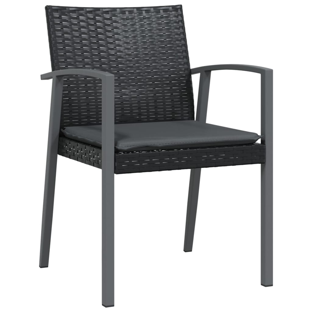 vidaXL 5-delige Tuinset met kussens poly rattan en staal
