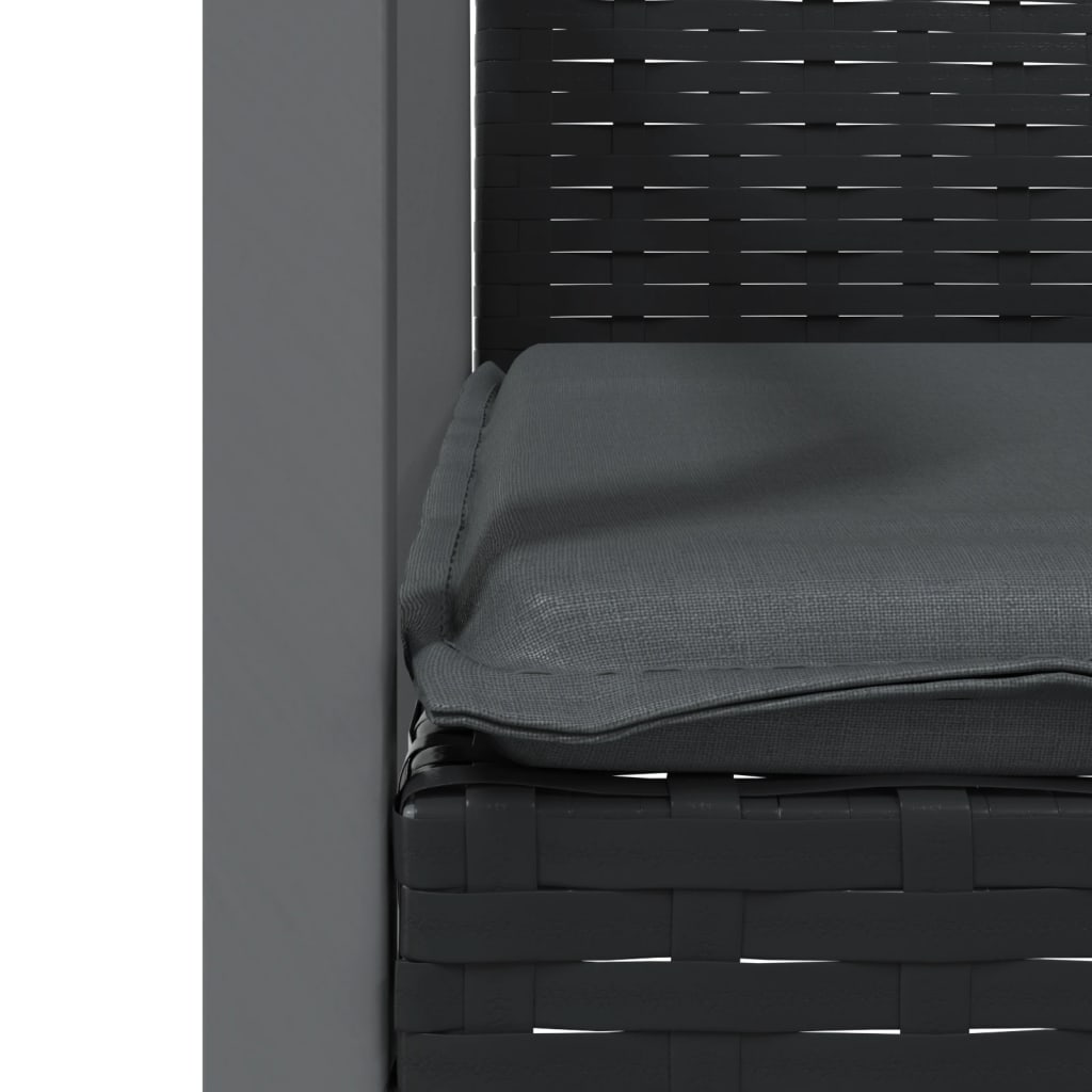 vidaXL 5-delige Tuinset met kussens poly rattan en staal