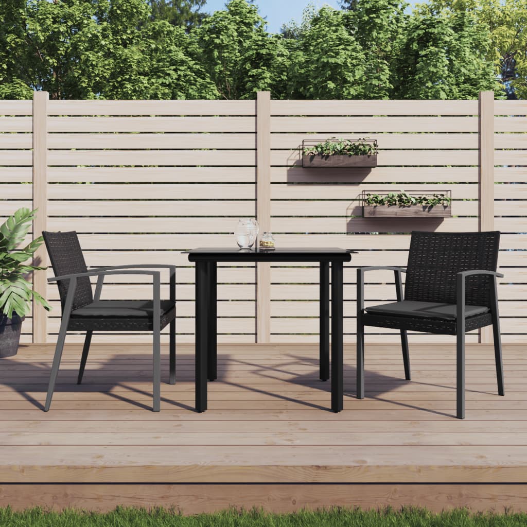 vidaXL 5-delige Tuinset met kussens poly rattan en staal