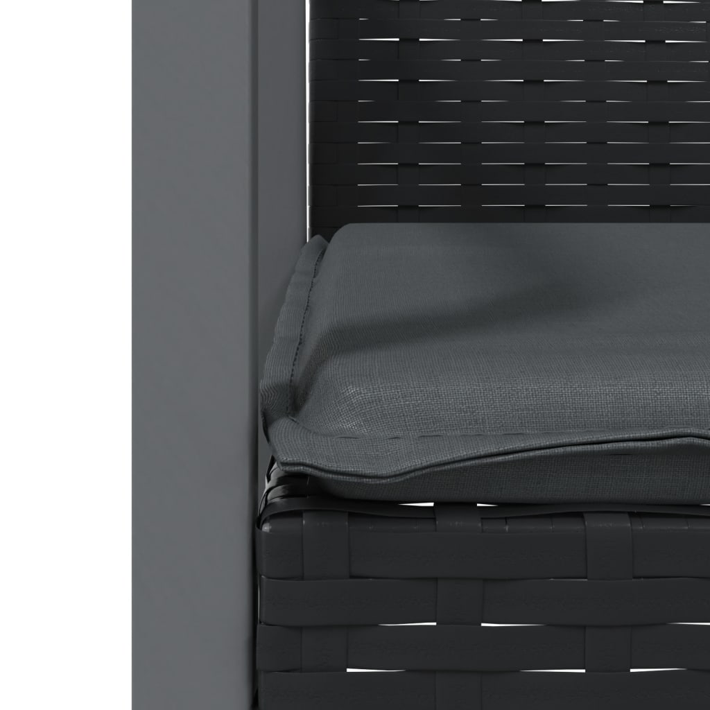 vidaXL 5-delige Tuinset met kussens poly rattan en staal