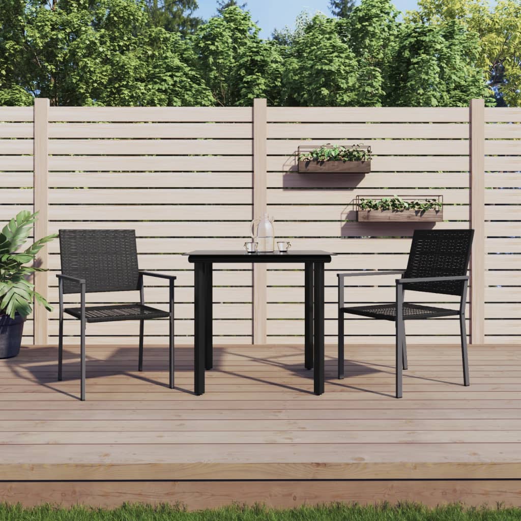 vidaXL 5-delige Tuinset met kussens poly rattan en staal