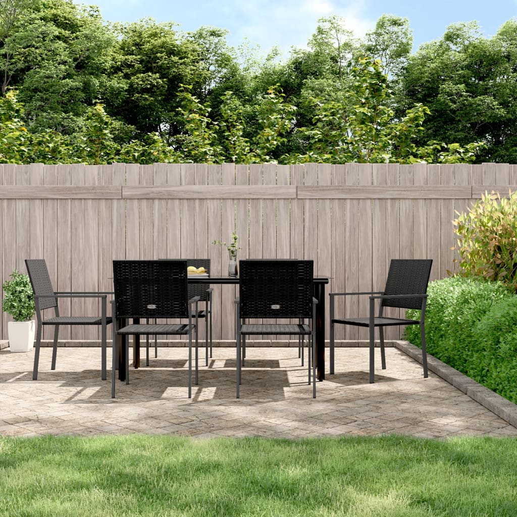 vidaXL 5-delige Tuinset met kussens poly rattan en staal