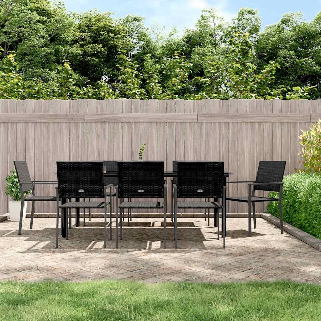 vidaXL 5-delige Tuinset met kussens poly rattan en staal