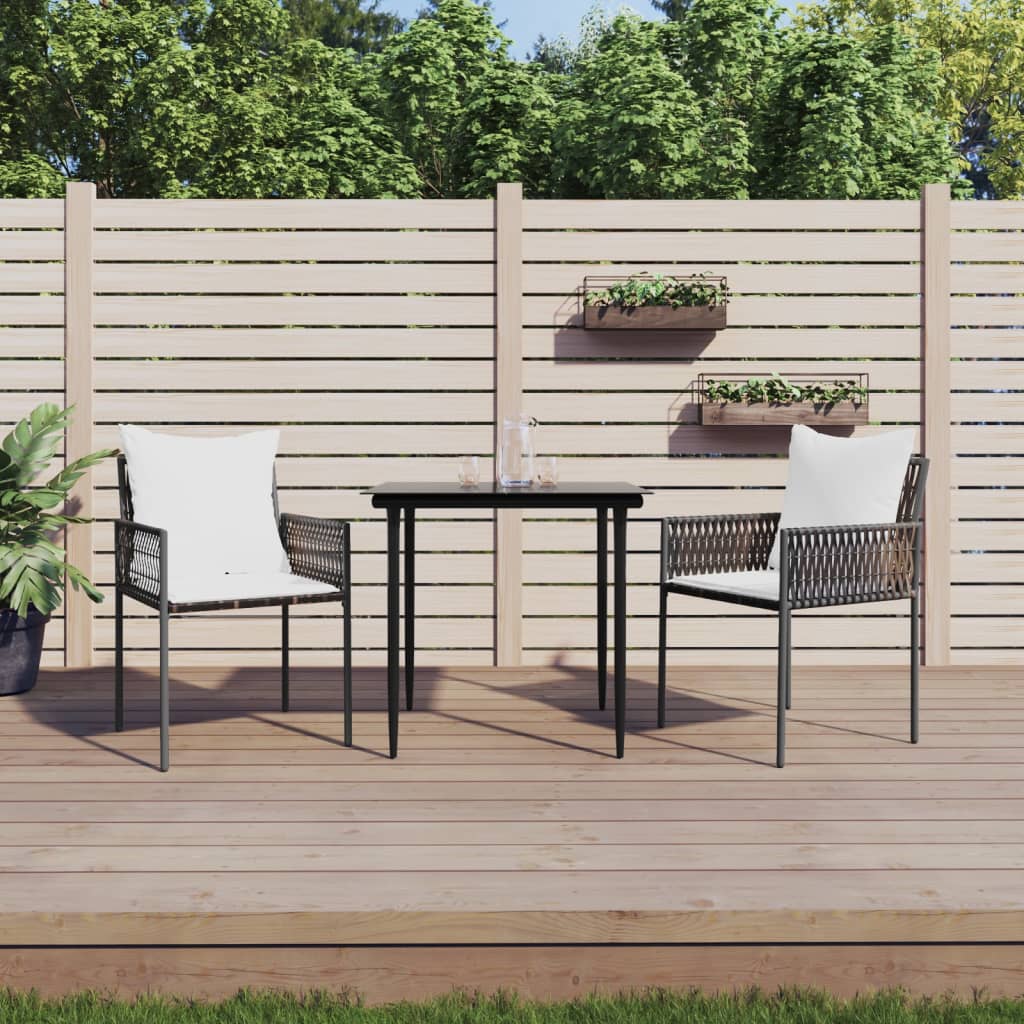 vidaXL 5-delige Tuinset met kussens poly rattan en staal