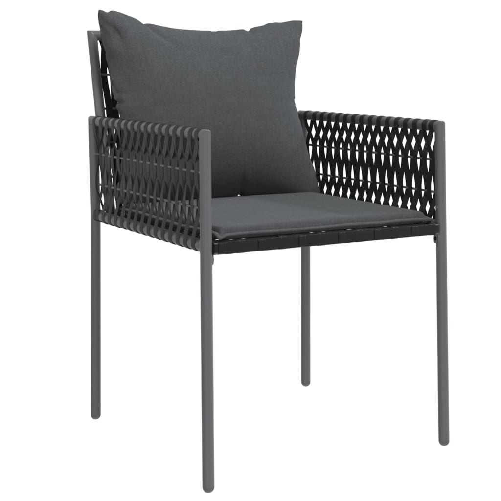 vidaXL 5-delige Tuinset met kussens poly rattan en staal