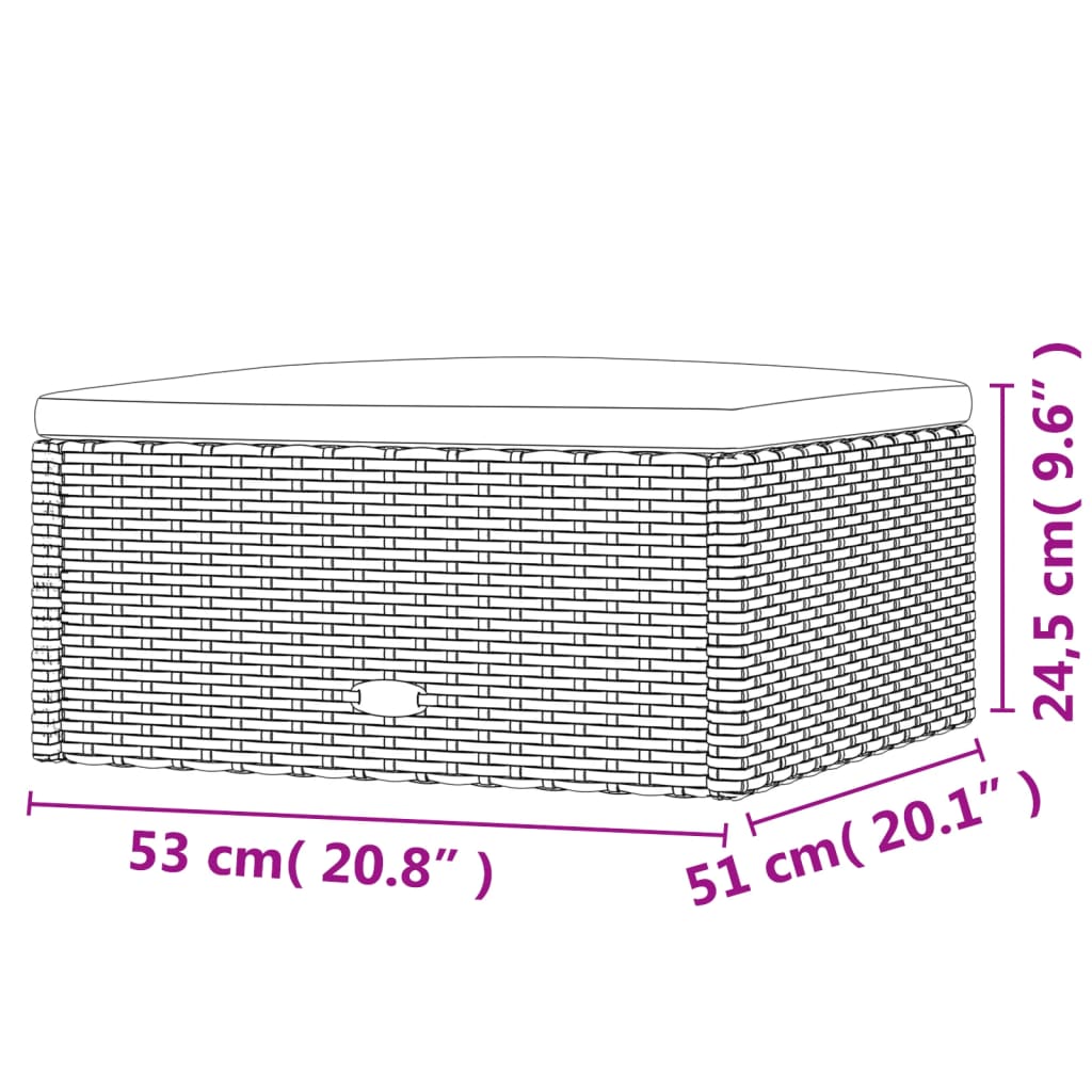 vidaXL 6-delige Loungeset met kussens poly rattan zwart