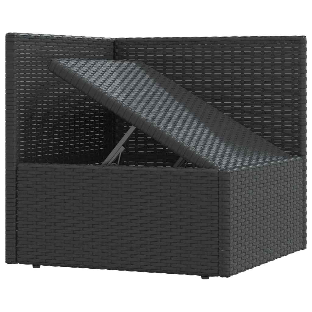 vidaXL 6-delige Loungeset met kussens poly rattan zwart