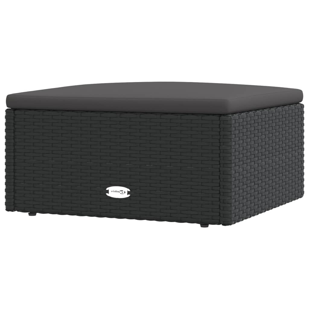 vidaXL 6-delige Loungeset met kussens poly rattan zwart