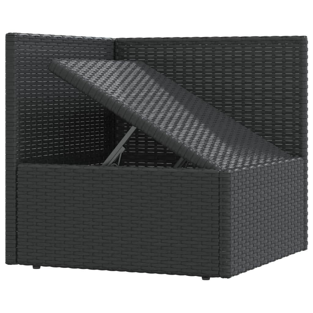 vidaXL 6-delige Loungeset met kussens poly rattan zwart