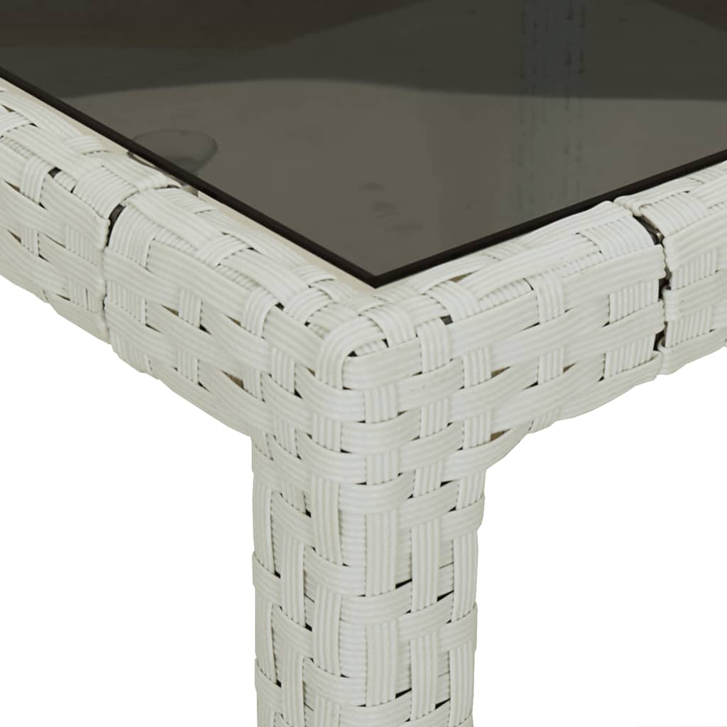 vidaXL 5-delige Tuinset met kussens poly rattan wit