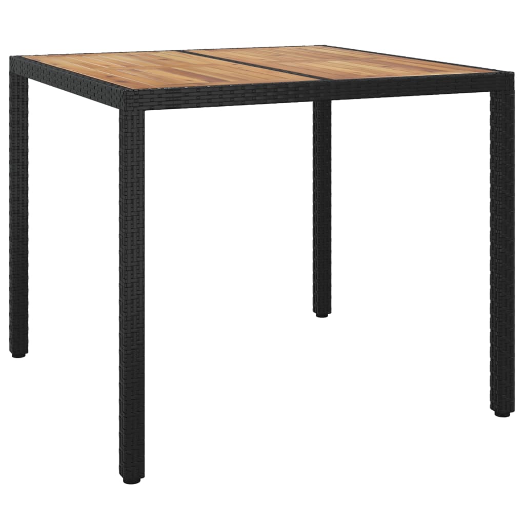 vidaXL 7-delige Tuinset met kussens poly rattan zwart